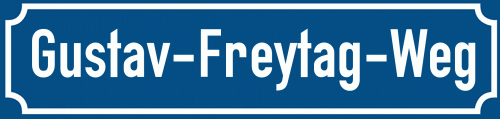 Straßenschild Gustav-Freytag-Weg