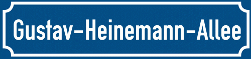 Straßenschild Gustav-Heinemann-Allee