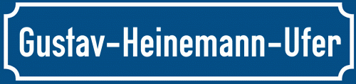 Straßenschild Gustav-Heinemann-Ufer zum kostenlosen Download