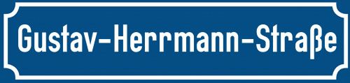 Straßenschild Gustav-Herrmann-Straße zum kostenlosen Download