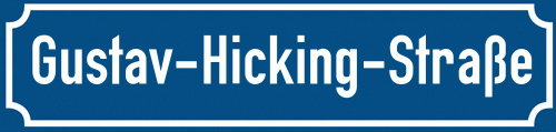 Straßenschild Gustav-Hicking-Straße