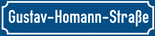 Straßenschild Gustav-Homann-Straße