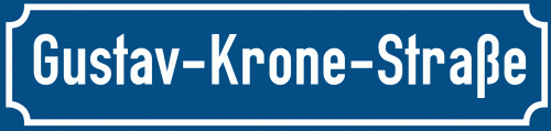 Straßenschild Gustav-Krone-Straße