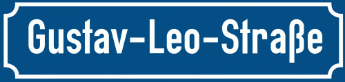 Straßenschild Gustav-Leo-Straße