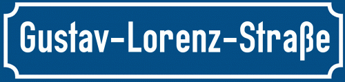 Straßenschild Gustav-Lorenz-Straße