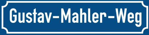 Straßenschild Gustav-Mahler-Weg
