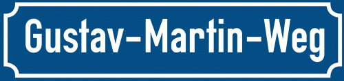 Straßenschild Gustav-Martin-Weg zum kostenlosen Download