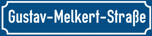 Straßenschild Gustav-Melkert-Straße