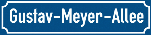 Straßenschild Gustav-Meyer-Allee