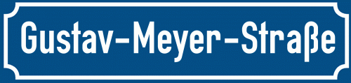 Straßenschild Gustav-Meyer-Straße