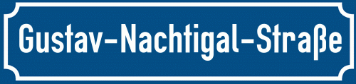 Straßenschild Gustav-Nachtigal-Straße zum kostenlosen Download