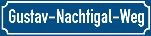 Straßenschild Gustav-Nachtigal-Weg