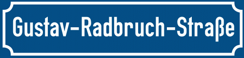 Straßenschild Gustav-Radbruch-Straße zum kostenlosen Download
