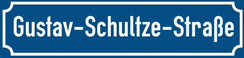 Straßenschild Gustav-Schultze-Straße