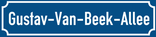 Straßenschild Gustav-Van-Beek-Allee