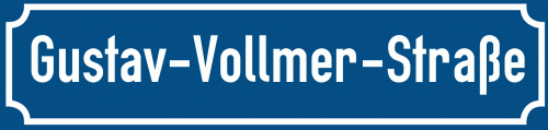 Straßenschild Gustav-Vollmer-Straße