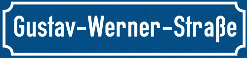 Straßenschild Gustav-Werner-Straße