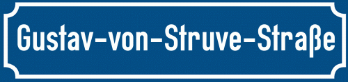 Straßenschild Gustav-von-Struve-Straße zum kostenlosen Download