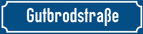 Straßenschild Gutbrodstraße