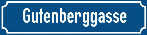 Straßenschild Gutenberggasse