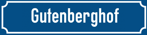 Straßenschild Gutenberghof zum kostenlosen Download