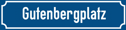 Straßenschild Gutenbergplatz zum kostenlosen Download