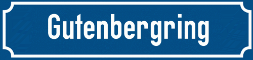 Straßenschild Gutenbergring