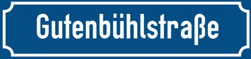 Straßenschild Gutenbühlstraße zum kostenlosen Download