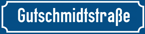 Straßenschild Gutschmidtstraße zum kostenlosen Download