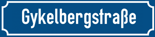 Straßenschild Gykelbergstraße zum kostenlosen Download