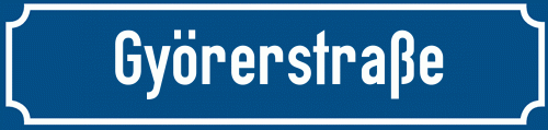 Straßenschild Györerstraße