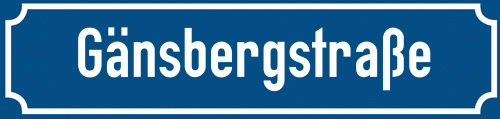 Straßenschild Gänsbergstraße