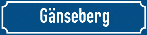 Straßenschild Gänseberg