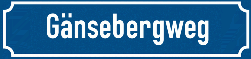 Straßenschild Gänsebergweg