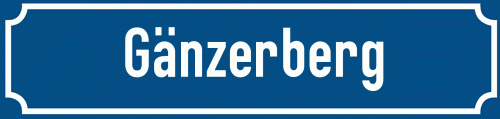 Straßenschild Gänzerberg