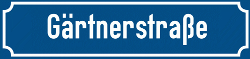 Straßenschild Gärtnerstraße zum kostenlosen Download