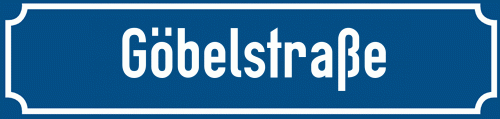 Straßenschild Göbelstraße
