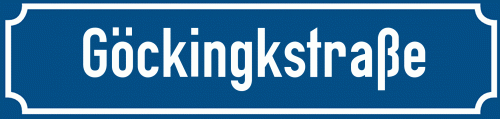 Straßenschild Göckingkstraße