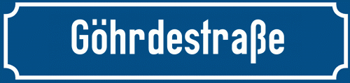 Straßenschild Göhrdestraße zum kostenlosen Download