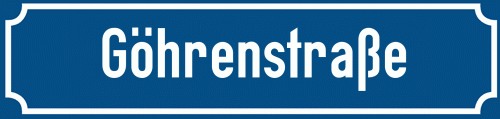 Straßenschild Göhrenstraße