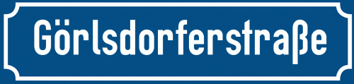 Straßenschild Görlsdorferstraße