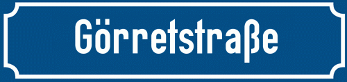 Straßenschild Görretstraße zum kostenlosen Download