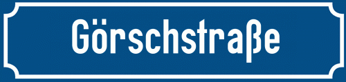 Straßenschild Görschstraße