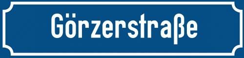 Straßenschild Görzerstraße