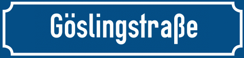 Straßenschild Göslingstraße