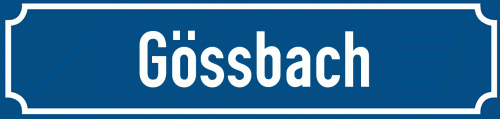 Straßenschild Gössbach