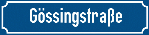 Straßenschild Gössingstraße