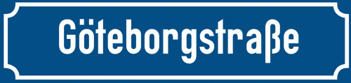 Straßenschild Göteborgstraße