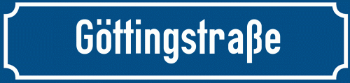 Straßenschild Göttingstraße zum kostenlosen Download