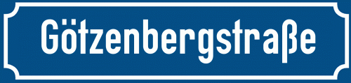 Straßenschild Götzenbergstraße